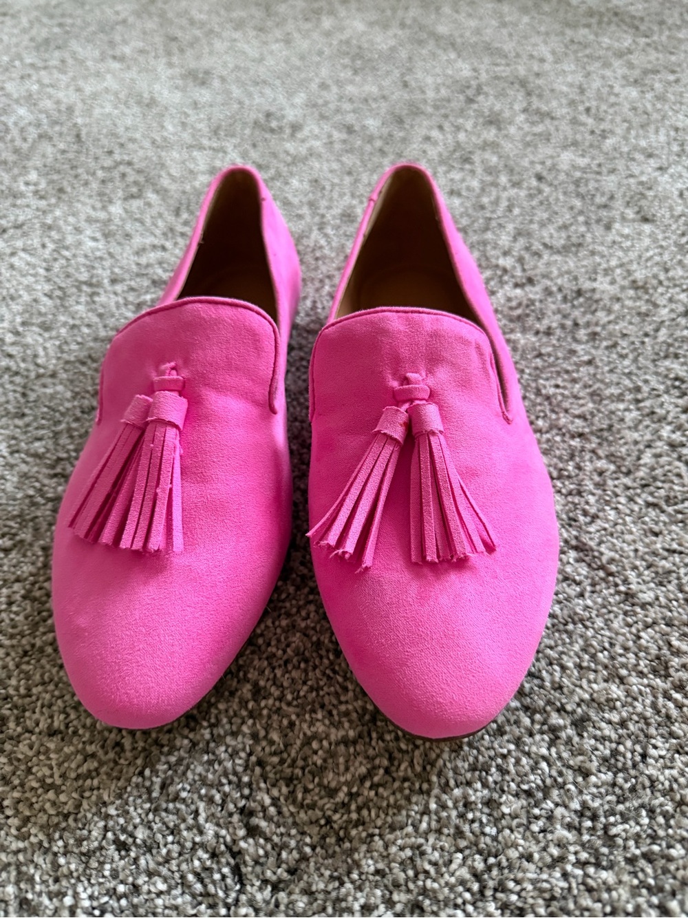 Women's Pink Tassel Suede Loafers - J Crew